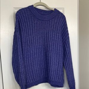 LOFT Ribbed Knit Purple Sweater